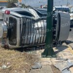 Λάρισα:-Ανατροπή-ΙΧ-μετά-από-σύγκρουση